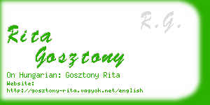 rita gosztony business card